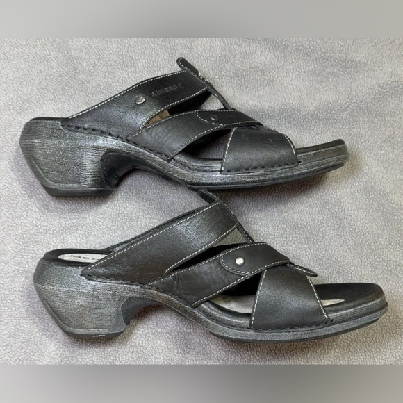 MERRELL Luxe Slide Sandal Womens Size 10 Black Strappy Slip On Cushioned Comfort - Picture 5 of 12